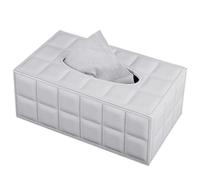 XNONE Boîte à mouchoirs rectangulaire en Cuir synthétique avec Fond magnétique pour Commode, Salle de Bain, Voiture, Bureau,Blanche