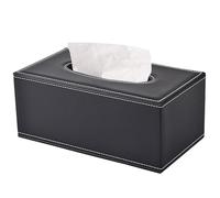 XNONE Boîtes à Mouchoir en Cuir PU,Mouchoir Distributeur,Rectangulaire Porte Mouchoir,Support de boîte pour Maison Voiture Bureau Décorations Stockage,Noir