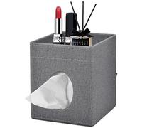 XNONE Kleenex Boîte à mouchoirs carrée en Cuir synthétique avec Plateau de Rangement pour Salle de Bain, Chambre à Coucher, Bureau, Voiture, Organiseur décoratif élégant (Gris)
