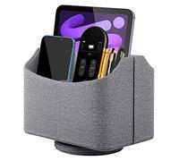 XNONE Support de télécommande en cuir PU avec 5 compartiments, organisateur de bureau rotatif à 360 degrés pour stylo, télécommande TV, téléphone, mini iPad, ordinateur portable, lunettes, boîte de