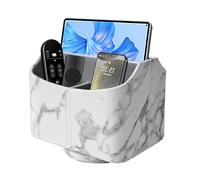 XNONE Support de télécommande en cuir PU avec 5 compartiments, organisateur de bureau rotatif à 360 degrés pour stylo, télécommande TV, téléphone, mini iPad, lunettes, boîte de rangement pour pinceaux