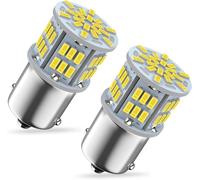 Xnourney Ampoules LED ultra lumineuses 54X 3014 chipset 1156 P21W, 12V 24V BA15S 7506 6500k Ampoules LED blanches pour voiture, RV, remorque, bateau, feux de stationnement, frein arrière, lot de 2