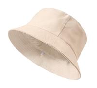 Xnova Bob Chapeaux de Soleil Unisexe Pliable Réversible, Coton Bucket Hat avec Corde Coupe-Vent Bobs Seau Anti UV, Chapeau de Boonie à Large Bord Extérieur Hommes Femmes (Beige, L:60-62cm)