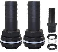 XNSHUN Lot de 2 traversées de réservoir, filetage extérieur 1", raccord de réservoir avec bec de tuyau de 25 mm, réservoirs d'eau, citernes (2 passages de réservoir)