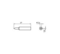 XNT B Weller Pointe, Ciseau, 2,4 Mm