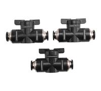Xnuiasqe 10 mm Push Connect Valve Ball Valve 10 mm Air Control Valve Quick Connect Valve Tube Fittings 3 Pack Easy Install Easy To Use