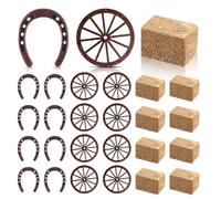Xnuiasqe 24 Pièces Fournitures de Fête Occidentales Centres de Table Vintage pour Cadeaux de Mariage en Fer à Cheval Porte- Décorations de Cowboy