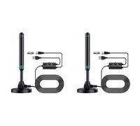 Xnuiasqe 2X Antenne TV Numérique Haute Définition Colonne Amplificateur Universel Intérieur et Extérieur avec Interrupteur Antenne TV UHF Réglable