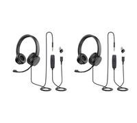 Xnuiasqe 2X Casques USB avec Microphone Casques Stéréo Antibruit pour Centre D'Appels, Conférence Téléphonique, Skype