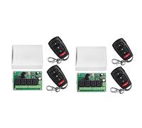 Xnuiasqe 2X Commutateur de Télécommande DC12V 24V 4CH 433M Module de Relais à Quatre Voies de Contrôle de Réception