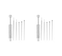 Xnuiasqe 2X Outil de Préhension de Boule Conique pour Piercing, pour Changer de - Applicateur de Boucles d'oreilles à Dos Plat en Acier Inoxydable 14G, 16G, 18G et 20G.