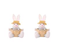 Xnuiasqe 2X Plat à Bonbons de Pâques, Panier de Pâques Lapin, Panier de Rangement de Bonbons de Pâques, pour Décoration de Table Cadeau de Pâques,B