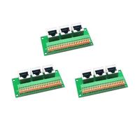 Xnuiasqe 3 x carte Breakout RJ45, borne à ressort RJ45 à 8 broches, connecteur RJ45 à trois voies avec carte PCB