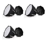 Xnuiasqe 3X Boîte à Lumière Octogonale de 30 cm Mini Bowens Mount Boîte à Lumière à Grille en Nid d'abeille à Dégagement pour Studio de Lumière de Remplissage COB ZU60 ou M60