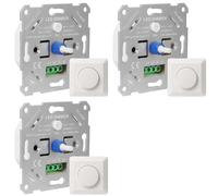Xnuiasqe 3X Interrupteur Variateur LED 230 V pour Ampoules LED/Halogènes 5-200 W à Intensité Variable avec Plaque de Recouvrement Blanche