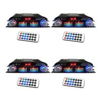 Xnuiasqe 4X Amplificateur Audio Bluetooth 5.0 HiFi Amplificateur de Son Numérique à 4 Canaux pour Systèmes Audio Domestiques, Voiture, Karaoké Prend en Charge USB SD AUX
