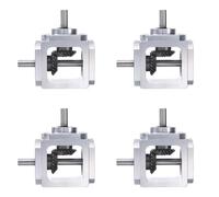 Xnuiasqe 4X Boîte de Vitesses à Engrenages Coniques à Angle Droit à 90 Degrés 1:1 Arbre de Sortie Simple 1 Module 20 Dents Engrenage Conique Cadre en Aluminium