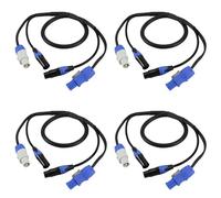 Xnuiasqe 4X Câble D'Alimentation XLR 3 Broches Powercon de Haute Qualité, 1 M, DMX512, pour Éclairage de Scène et Écran LED.