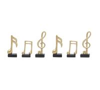 Xnuiasqe 6 Pièces Décor de Note de Musique, Cadeaux Figurine Musicale Sculpture de Statue Moderne, Pièce Maîtresse de Table Artisanat Arts de, Or