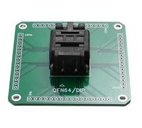 Xnuiasqe 64QN50S19090 QFN64 à DIP Socket de Programmation Haute Précision pour Test IC et Burn-In, Pas 0,5mm, Boîtier 9x9mm