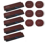 Xnuiasqe Bandes Abrasives en Oxyde D'Aluminium et Ensemble de Disques Abrasifs PSA - Pack de 10 de 4x36 Pouces et Pack de 18 Disques Auto-Adhésifs de 6 Pouces.