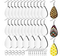 Xnuiasqe Boucles d'oreilles en blanc une sublimation de 60 pièces non finies une goutte avec impression un transfert de boucles d'oreilles pendentif pour DIY