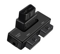 Xnuiasqe Câble Adaptateur OBD2 Divisé en Deux Câbles D'Extension OBD 16 Broches 16 Cœurs Câble Adaptateur Universel DC5521