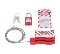 Xnuiasqe Câble de Verrouillage et D'Étiquetage Résistant Aux Températures, Interrupteur de Vanne de Porte à Poignée, Dispositif de Verrouillage de Prise Électrique