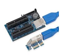 Xnuiasqe Câble D'Extension PCI-E 1X vers Câble Adaptateur Pcie Double Port 4X NIC Double Interface Câble D'Extension 0,6 M Câble Adaptateur