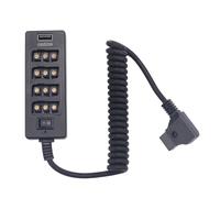 Xnuiasqe Câble RéPartiteur Dtap avec Interrupteur d'alimentation D-Tap pour Verrou V-Mount V, Batterie à Or vers Port 3P X 4 et Port USB