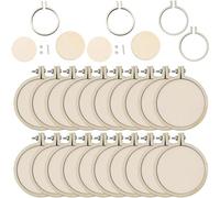 Xnuiasqe Cerceau à Broder de 5 Cm, Cadre Réglable, Cercle Rond, Petits Anneaux de Broderie en Bois, en Vrac, pour Travaux Manuels et Artistiques