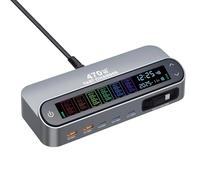 Xnuiasqe Chargeur de Bureau GAN 470W Écran LCD Multi Ports Charge 140W Câble Évolutif 65W Prise EU