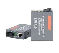 Xnuiasqe Convertisseur de Média Ethernet -3100, Transceiver en Fibre Monomode 20 Km, Conversion de Fibre, Adaptateur RJ45 vers Fibre, Prise Secteur EU.