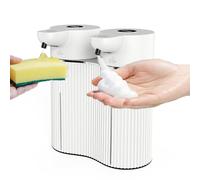 Xnuiasqe Distributeur de Savon Automatique Mural, Distributeur de Savon Liquide et Moussant Double sans Contact, 2 X 14 Oz, pour Usage Commercial ou Domestique