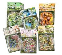 Xnuiasqe Ensemble de 240 Autocollants de Scrapbooking Inspirés par la Nature pour les Journaux de Bord, Designs Transparents
