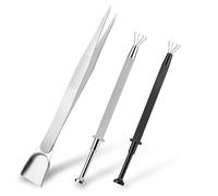 Xnuiasqe Ensemble de 3 PCS Porte-Outils de Préhension pour Bijoutier avec Stylo de Ramassage, Pince à, en Métal Argenté, 4 Griffes, pour les Petits Objets et les Puces.