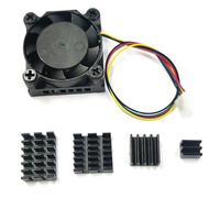 Xnuiasqe Ensemble de Ventilateurs de Radiateur de Refroidissement avec Base en Dissipateur Thermique en Aluminium, Adhésif Thermique Conducteur, Kit de Refroidissement Silencieux pour Carte Pi 5.
