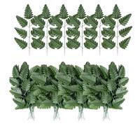 Xnuiasqe Ferme de Feuilles de Soie Artificielle 100pcs-Feuilles Artificielles Feuilles de la Tige de la Tige de la Tige pour Le Cimetière