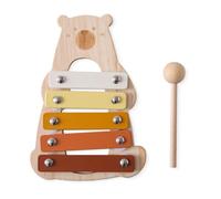 Xnuiasqe Instruments de Musique en Bois Multifonctionnel Ours Forme Xylophone Octave Jouant Musical Ours Cadeau