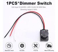 Xnuiasqe Interrupteur Variateur LED PMM Basse Tension Universel 12/24 V avec Bouton en Métal pour Éclairage LED RV, Plafonniers Intérieurs, Véhicules, Camions