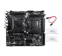 Xnuiasqe Kit Carte Mère Double Socket X99 LGA2011-3, Deux Ports Ethernet, Compatible avec 8 Barrettes de Mémoire RAM DDR3
