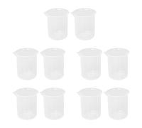 Xnuiasqe Kitchen Lab Lot de 10 gobelets gradués en plastique transparent avec bouchon 200 ml