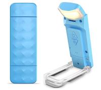 Xnuiasqe Lampe de Lecture Rechargeable à Angle Ajustable avec 3 Options de Couleur et 5 Niveaux de Luminosité, Lampe de Livre Portable pour Lit, Bleue.