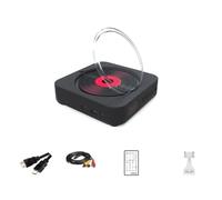 Xnuiasqe Lecteur Audio Multifonctionnel VCD CD DVD avec Enceinte Bluetooth Intégrée, Radio FM, Mural et Prise AUX, Télécommande Incluse, Prise EU