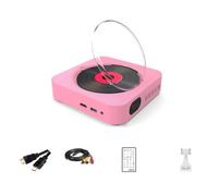 Xnuiasqe Lecteur Audio Multifonctionnel VCD CD DVD avec Enceinte Bluetooth, Radio FM, Fixation Murale, Prise AUX et Télécommande. Mini Lecteur CD MP3 Mignon avec Prise EU.