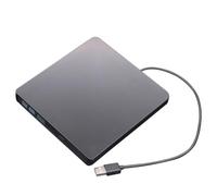 Xnuiasqe Lecteur CD Externe USB3.0 Type de Plateau 12,7 mm Lecteur Optique DVD-RW Ultra Fin Enregistreur pour Ordinateur Portable PC (Noir)