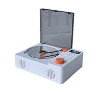 Xnuiasqe Lecteur CD Intégré de Fièvre CD Portable Portable CD Retro Double Haut-Parleurs Bluetooth 5.3 Carte USB TF FM Aux White