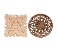 Xnuiasqe Lot de 2 appliques d'angle en bois non peint sculpté pour mur, armoire, porte, décoration