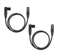 Xnuiasqe Lot de 2 Câbles XLR Coudés Mâle vers Droit 30 Cm, Cordon Microphone Coudé à 90 Degrés pour Mixeur, Studio, Podcast