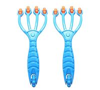 Xnuiasqe Lot de 2 masseurs bleus à 4 doigts en plastique pour soulager la fatigue des fesses, des hanches, de la tête, des jambes